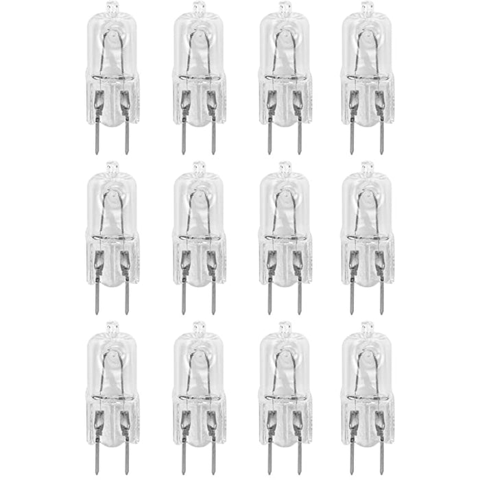 12 Pc Bi-Pin Halogen Light Bulb JCD Replacements 25W 120V G8 Clear Capsule Base