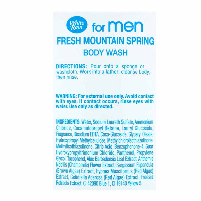 Men Body Wash Maximum Hydration Skin Shower Gel Soap Mountain Spring Scent 12oz