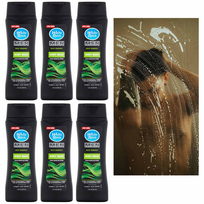 6 Men's Moisturizing Body Wash Shower Gel Max Hydration Fresh Soap Cleanser 12oz