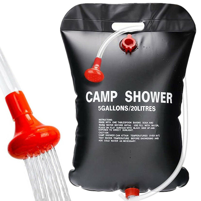 5 Gallon/20L Solar Camping Shower Outdoor PVC Bag Hiking Heated Water Portable