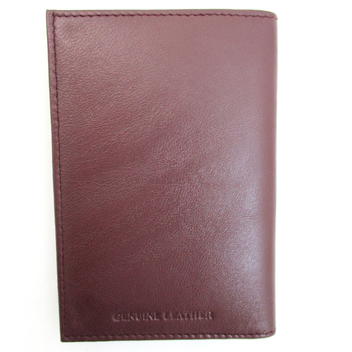 GENUINE BURGUNDY LEATHER PASSPORT COVER HOLDER CASE WALLET TRAVEL US GOLD EMBLEM