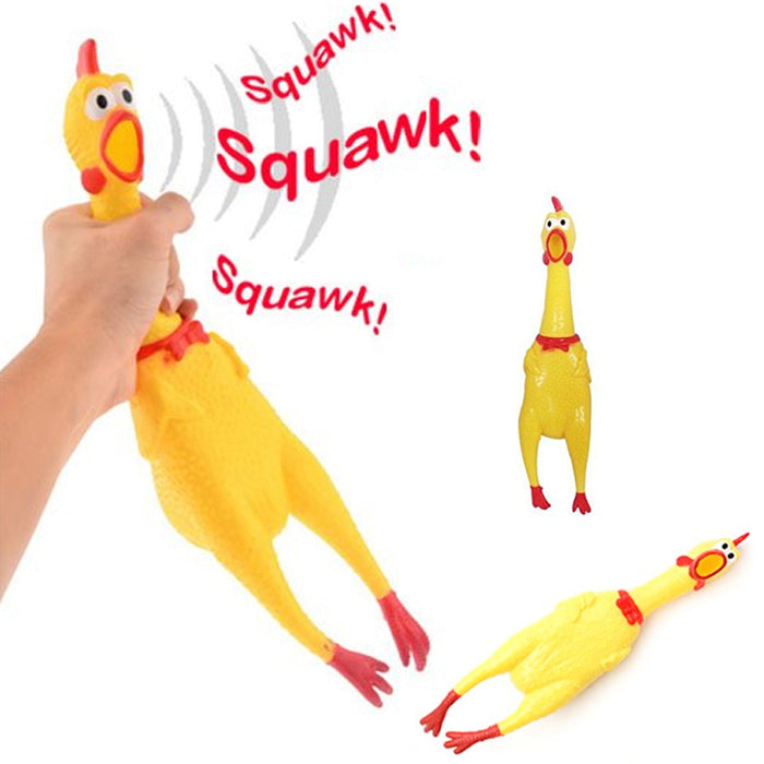 Pet Dog Puppy Chicken Toy Squeeze Squeak Shrilling Chew Screaming Play Gift New