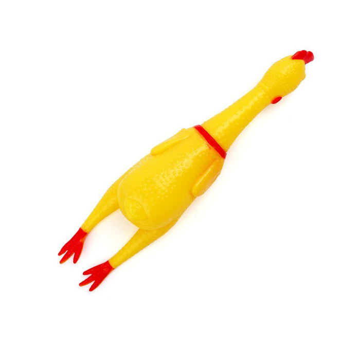 3PCS Rubber Chicken Squeeze Squeak Pet Dog Puppy Shrilling Chew Toy Yellow Funny