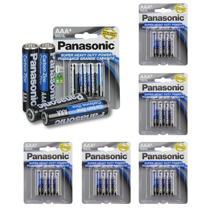 24 X Panasonic AAA Batteries Super Heavy Duty Carbon Zinc Battery 1.5V