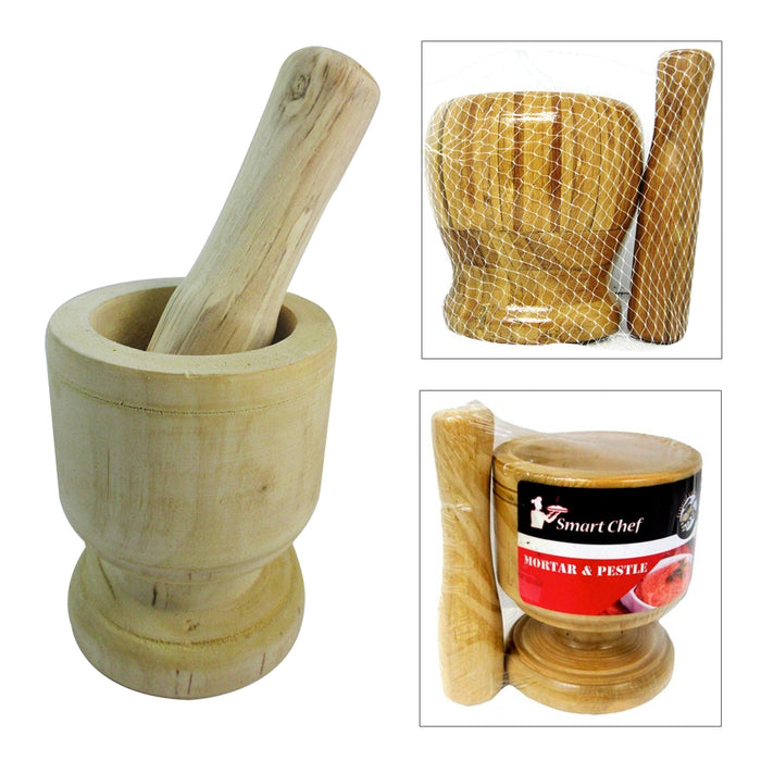 Wood Wooden Mortar Pestle Pylon Crush Herb Grinder Pilon Madera Bar Tool Mojitos