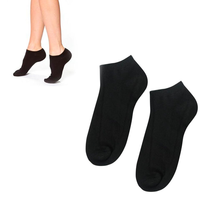 6 Pairs Womens Ankle Socks Low Cut Fit Crew Size 6-8 Sports Black Footies