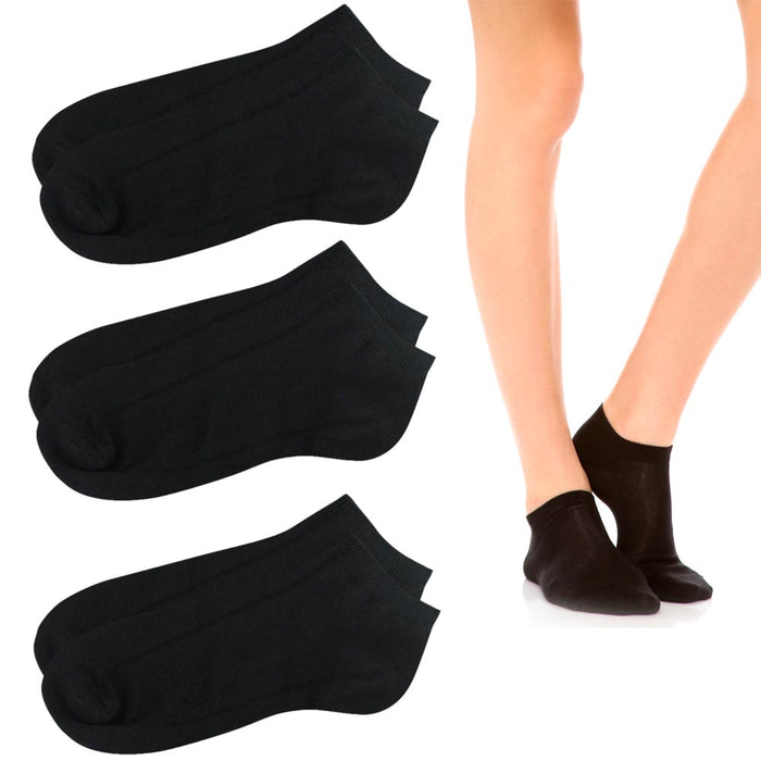 6 Pairs Womens Ankle Socks Low Cut Fit Crew Size 6-8 Sports Black White New