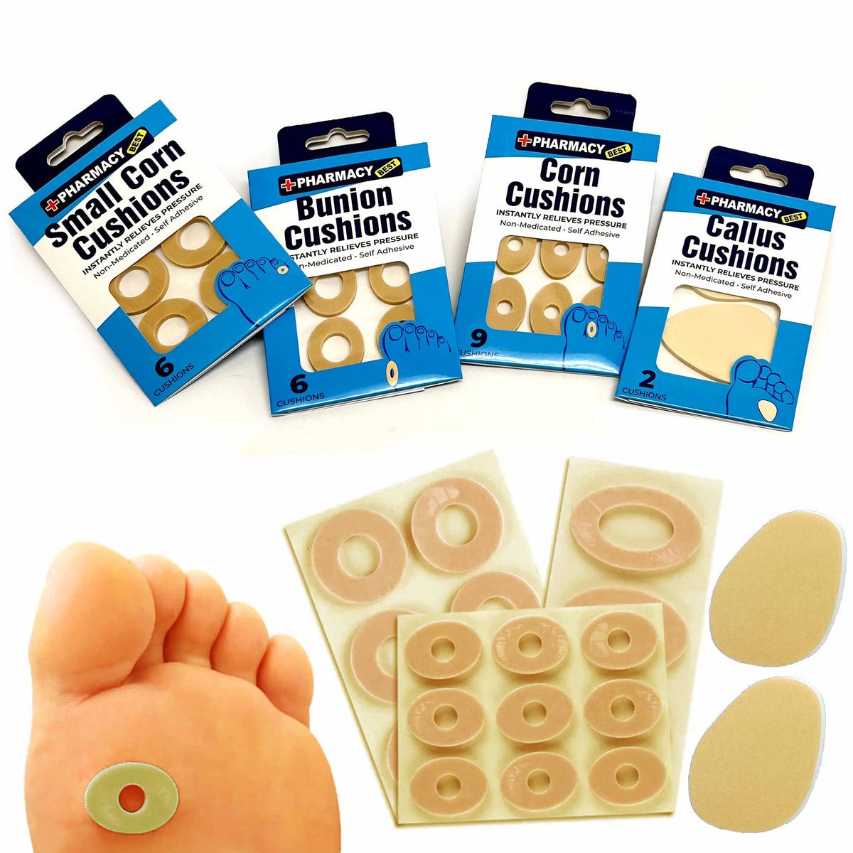 23 Pc Assorted Foot Care Corn Cushions Bunion Guard Toe Ball Callus Pa AllTopBargains