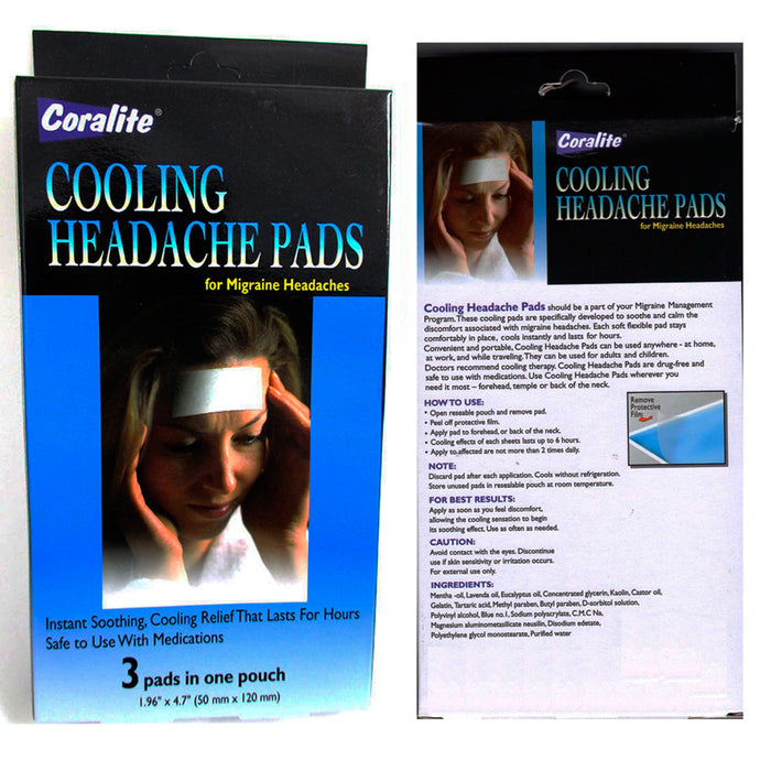 3 Pack Well Patch Cooling Headache Pads Migraine Lasts up to 8 hours Pain Relief