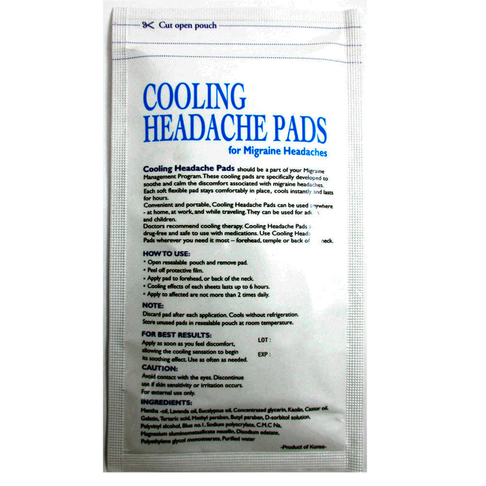 9 Pc Cooling Migraine Headache Pads Soothing Pain Relief Therapy Coralite New !