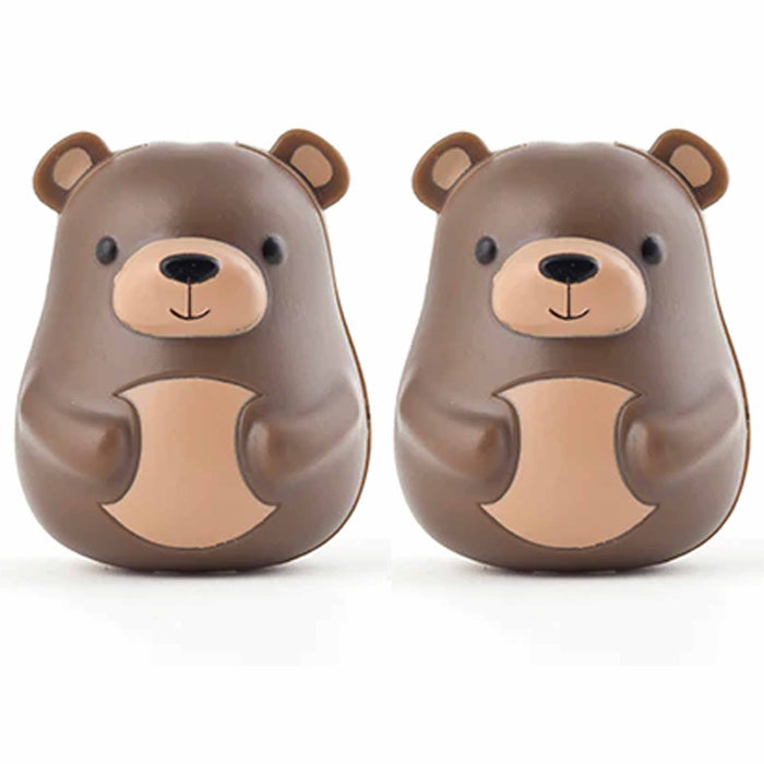 2 Kikkerland Bear Toothbrush Cover Holders Storage Suction Toiletry Kid Bathroom