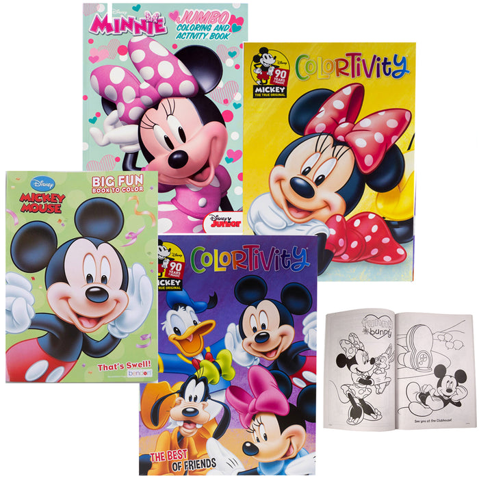 2 Pack Mickey Mouse Coloring Books Kids Disney Activity Games Book Puzzles Fun