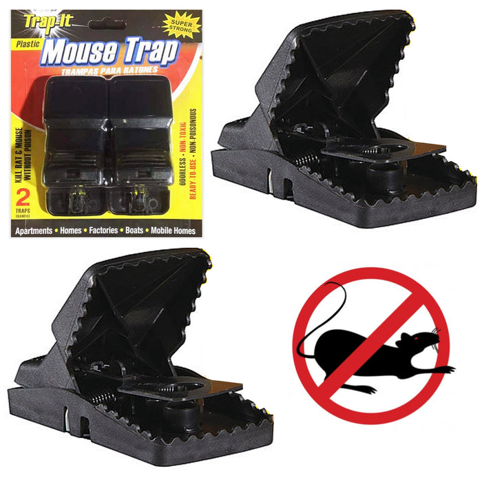 2 Pack Reusable Mouse Traps Rodent Snap Trap Mice Catcher Mousetrap Heavy Duty