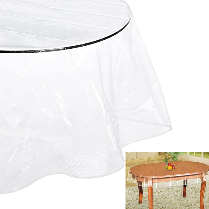 2 Pc Heavy Duty Window Clear Vinyl Tablecloth Protector Oblong Table Cover 70X90