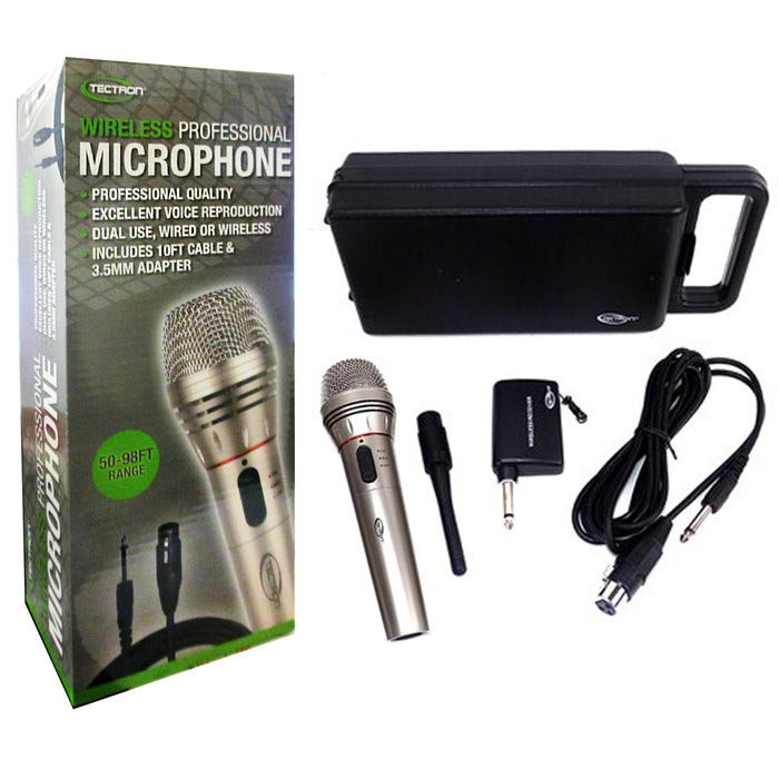 1 Professional Microphone System Wireless Cordless Receiver Handheld Mic Karaoke