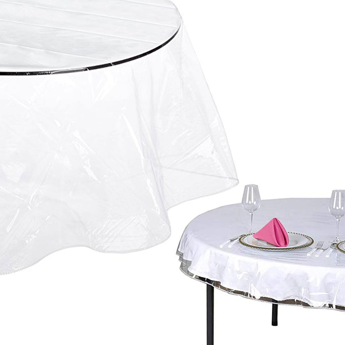 2 Pc Heavy Duty Window Clear Vinyl Tablecloth Protector Oblong Table Cover 70X90