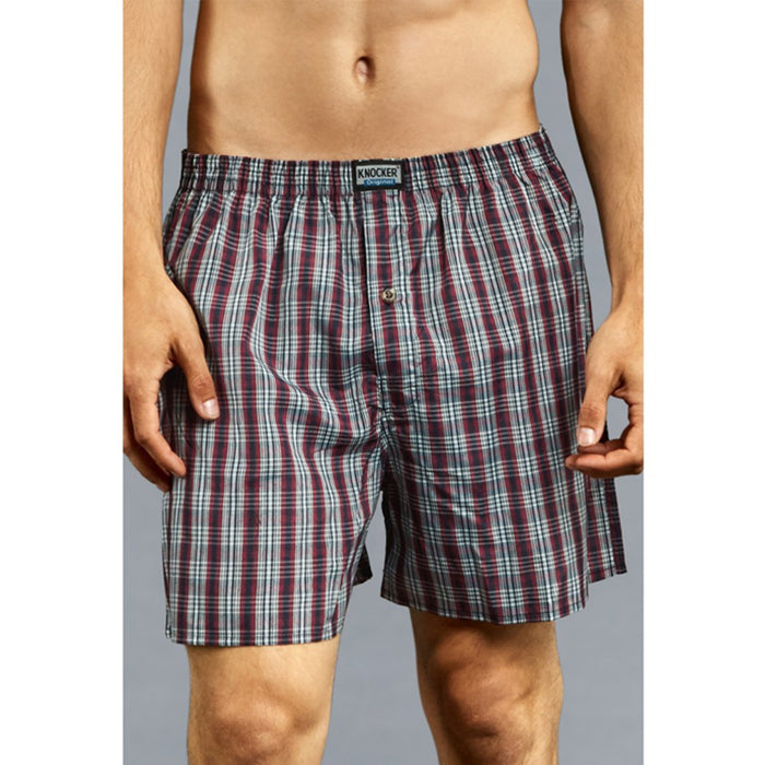 6 Men Knocker Boxer Trunk Plaid Shorts Underwear Cotton Briefs Elastic 3XL 50-52