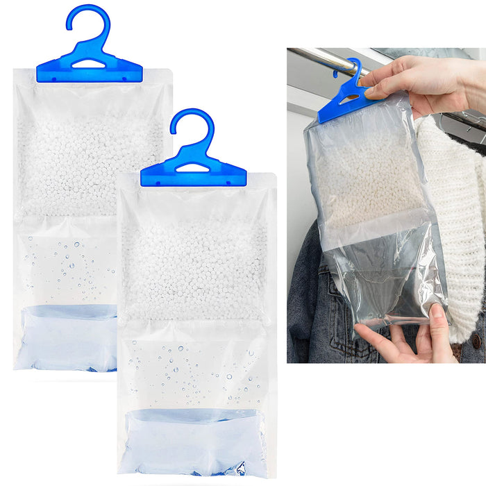 2 X Hanging Bag Moisture Absorber Closet Dehumidifier Fresh Scent Damp Trap