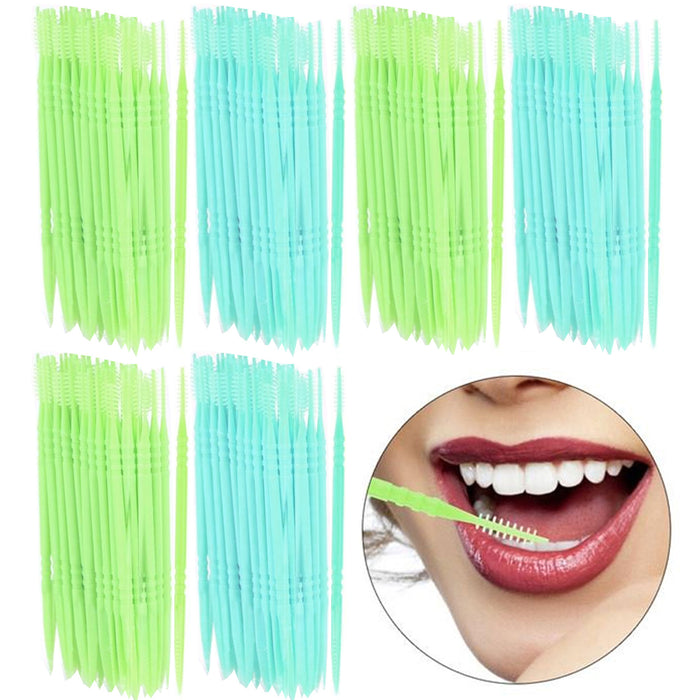 600 Oral Flossers Dental Toothpicks Braces Brush Pick Teeth Interdental Bristles