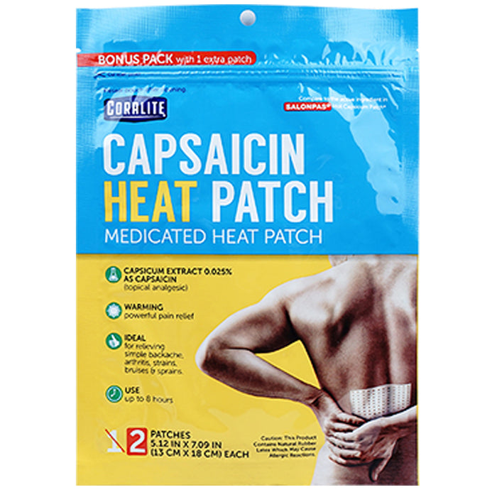 16 Capsaicin Heat Patches Topical Analgesic Medicated Back Arthritis Pain Relief