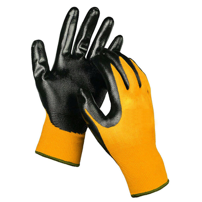 6 Pairs Safety Work Gloves Cut Resistant Nitrile Coated Heavy Duty Super Grip