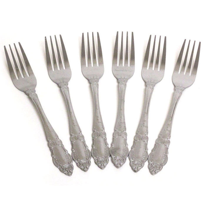 24 Dinner Forks Stainless Steel Set Cutlery Glossy Polished Dishwasher Safe 7.5"