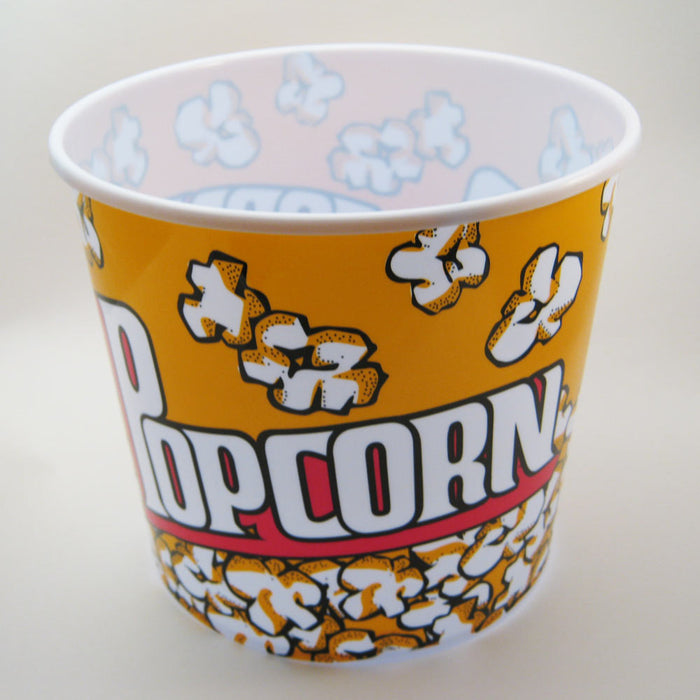 Popcorn Bowl Bucket Retro Style Reusable Plastic Container Movie Theater 8" Tall