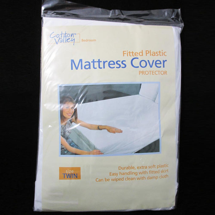 Twin Size Fitted Mattress Cover Vinyl Waterproof  Allergy Dust Bug Protector New