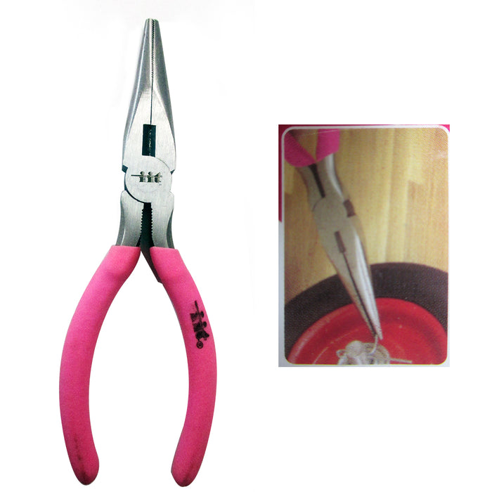 Ladies Long Reach Nose Plier 6" Wire Cutter Tweezer Mechanics Plumbers Craft New