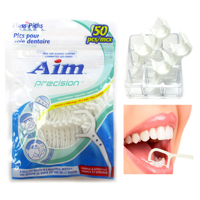 50 Dental Flossers Clean Teeth Dental Floss Brush Gums Tooth Picks Oral Care New