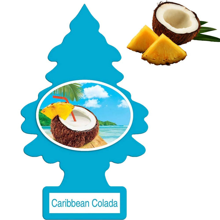 6 Pc Little Trees Caribbean Colada Scent Air Freshener Car Auto Home Hang Office