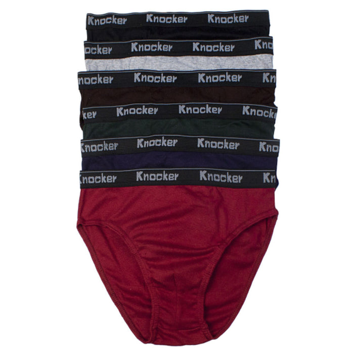 3 Pack 100% Cotton Mens Bikinis Briefs Underwear Solid Knocker Size Large 36-38