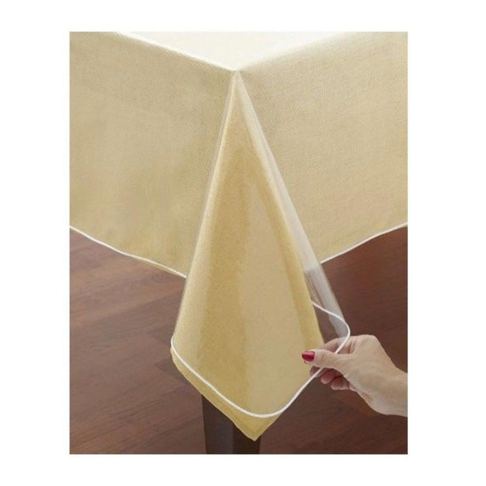 2 Clear Plastic Waterproof Tablecloth Protector 60x108" Vinyl Oblong Table Cover