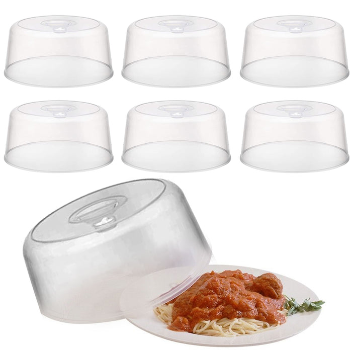 6 Pc Bulk Plastic Microwave Plate Cover Clear Steam Vent Food Splatter Lid 10.5"