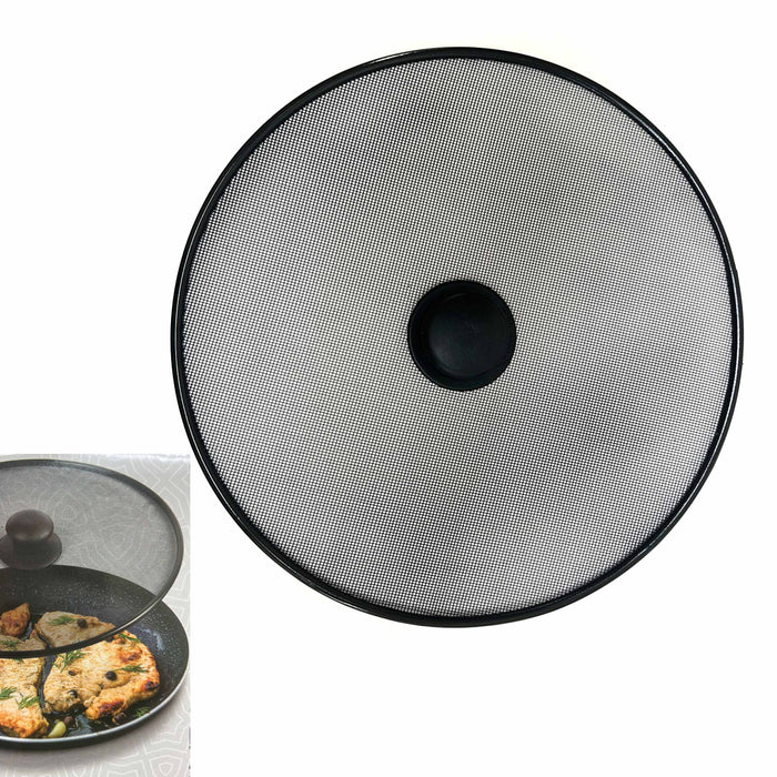 1 Mesh Splatter Screen Frying Pan Lid Cover 11" Popping Grease Guard Shield Knob