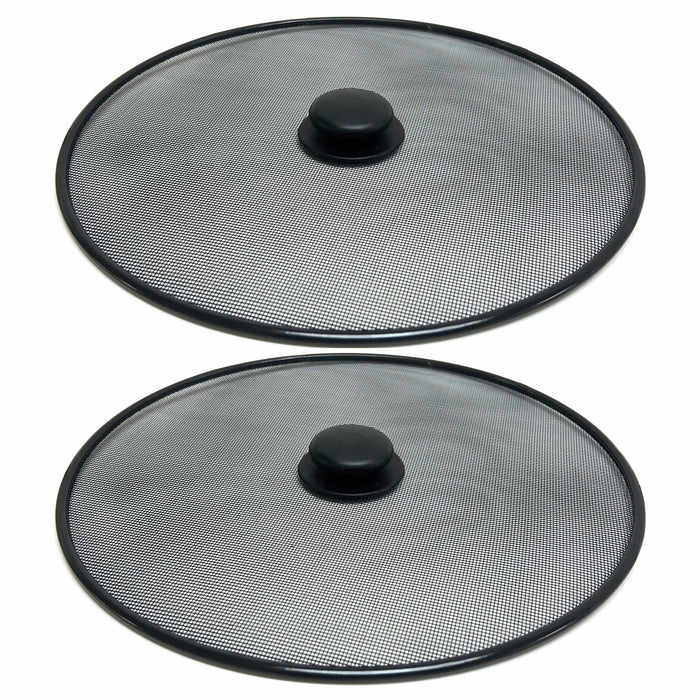 2 Grease Splatter Screen Frying Pan Mesh Lid Knob Cover 11" Shield Hot Oil Guard