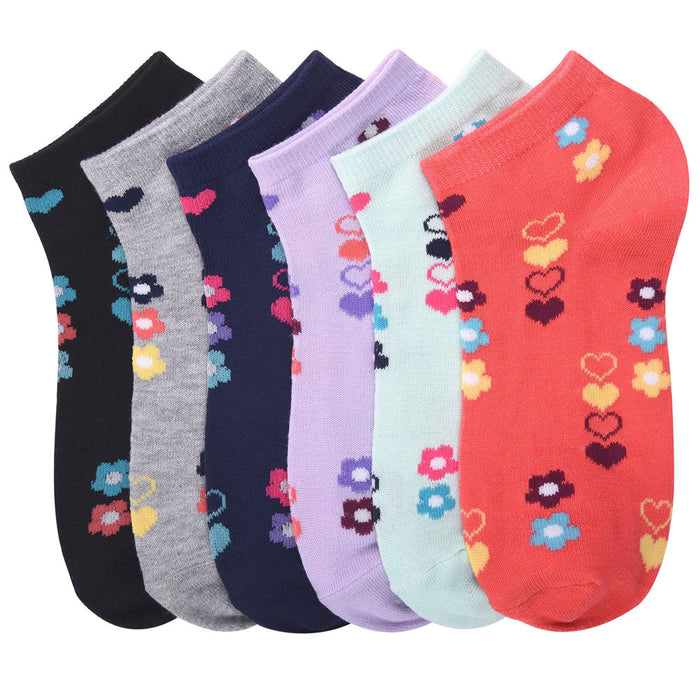 12 Pairs Women's Ankle Socks Casual No Show Hearts Low Cut Athletic Size 9-11