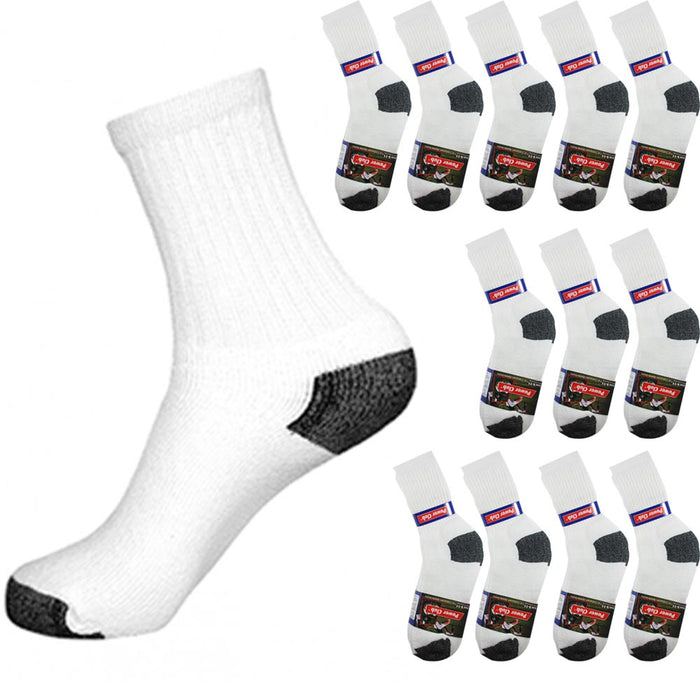 12 Pairs Mens Tube Socks White Old School Shoes Cotton Sports 14"  Long Retro