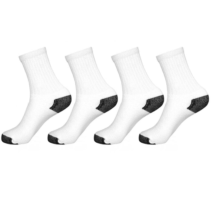 12 Pairs Mens Crew Sport Socks Cotton Calf Cushioned Old School Tube White 9-11