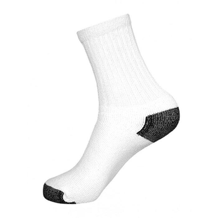 12 Pairs Mens Crew Sport Socks Cotton Calf Cushioned Old School Tube White 9-11