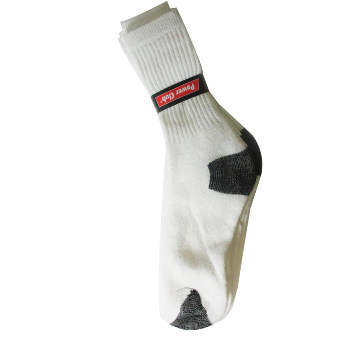 4 Pairs Mens Crew Sport Socks Cotton Calf Cushioned Old School Tube White 9-11