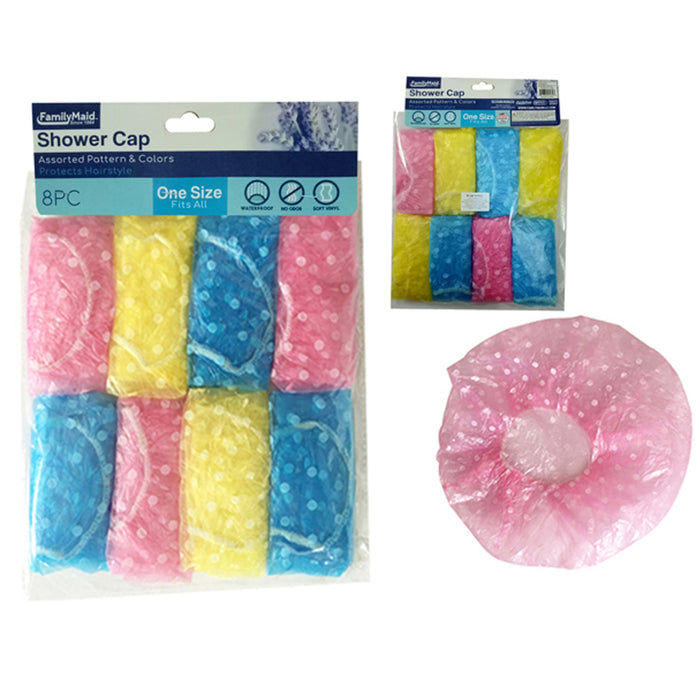 24 Lot Shower Cap Womens Bath Hat Waterproof Elastic Band Protects Hair Home New