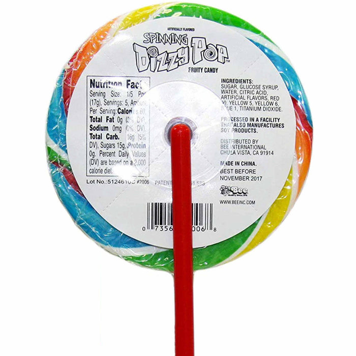 Bee Spinning Dizzy Pop Fruity Candy 3 oz. Lollipop - 12 / Box - Candy  Favorites