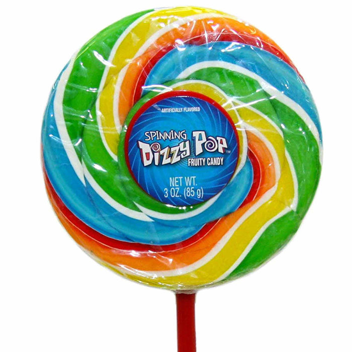 4 Pc Spinning Lollipops Dizzy Pop Spiral Fruit Rainbow Candy Sucker Swirl Treats