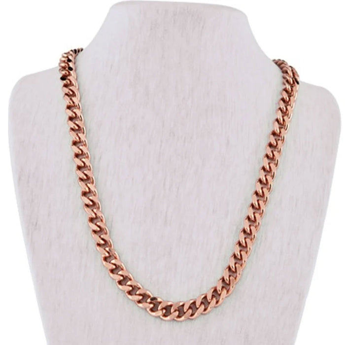 1 Pure Copper Necklace Cuban Link 24" Heavy Solid Statement Jewelry Chain Unisex