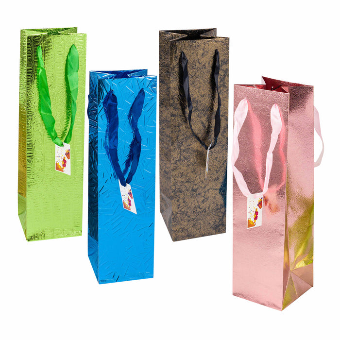 12 Pack Wine Bottle Gift Bags 14"LX4"W All Occasion With Handles Birthday Party