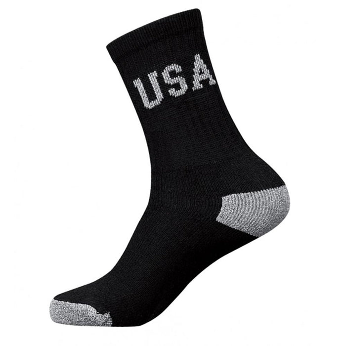 12pk Mens Socks Everyday Cushion Athletic Fitness Crew Training Black 10-13 Usa