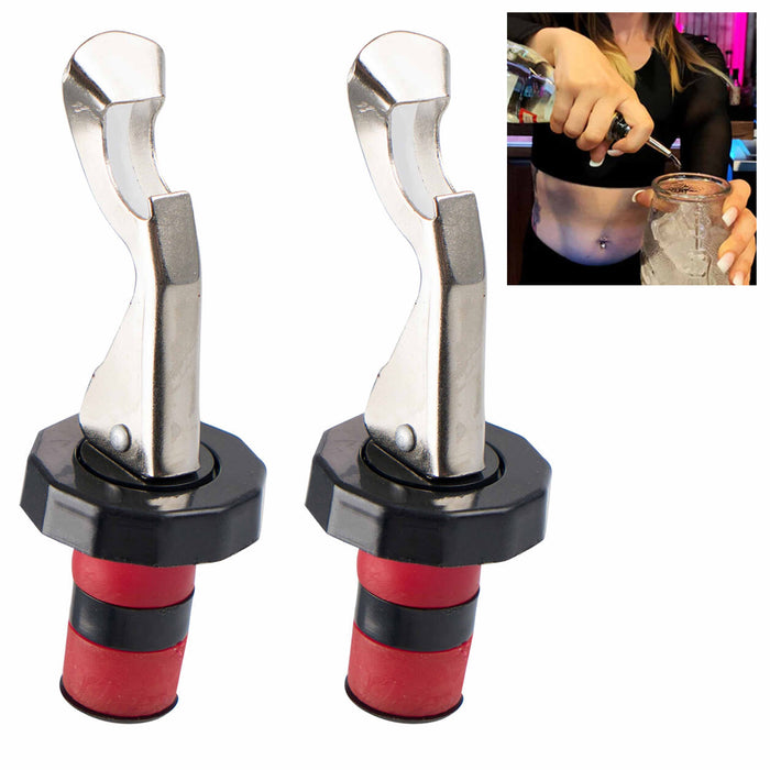 2 Pc Liquor Bottle Stopper Wine Spirit Oil Vinegar Alcohol Stopper Cap Keep