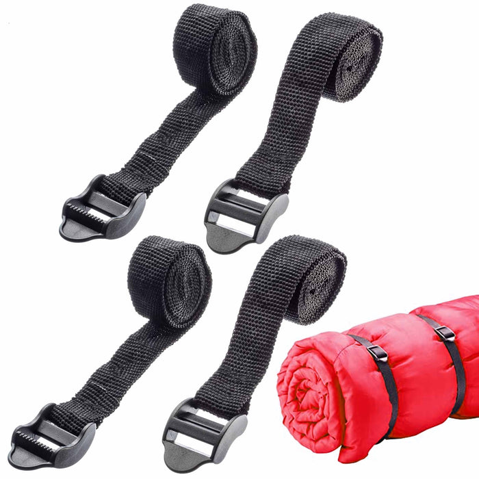 4 Pc Sleeping Bag Luggage Straps Buckle Secure Emergency Survival Camping Gear