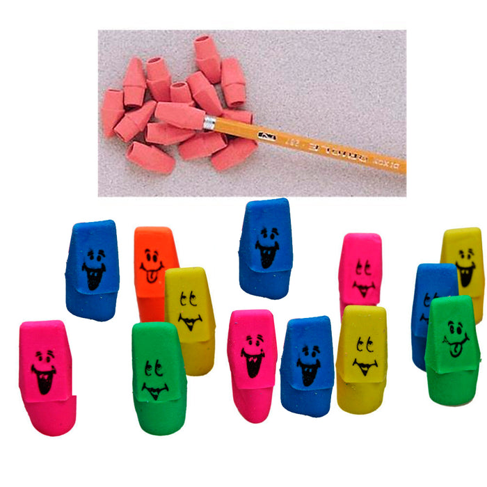 50 Neon Assorted Birthday Party Favor Erasers Pencil Top Non Abrasive Arrowhead